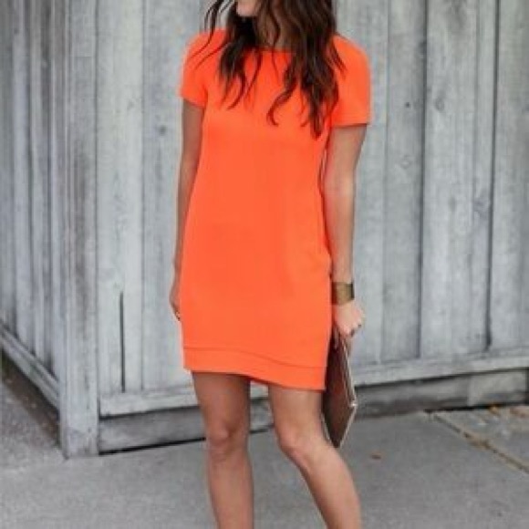 Sans Souci Dresses & Skirts - Sans Souci Short Sleeve Mini Dress in Vibrant Orange
